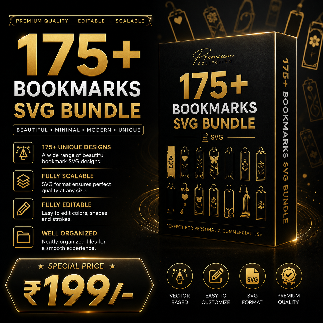 175+ Bookmarks SVG Bundle