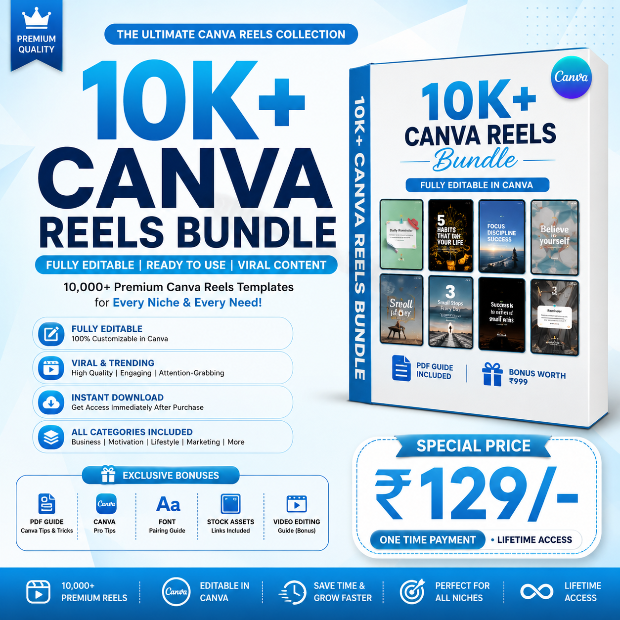 10,000+  Canva Reels Bundle (Fully Editable)