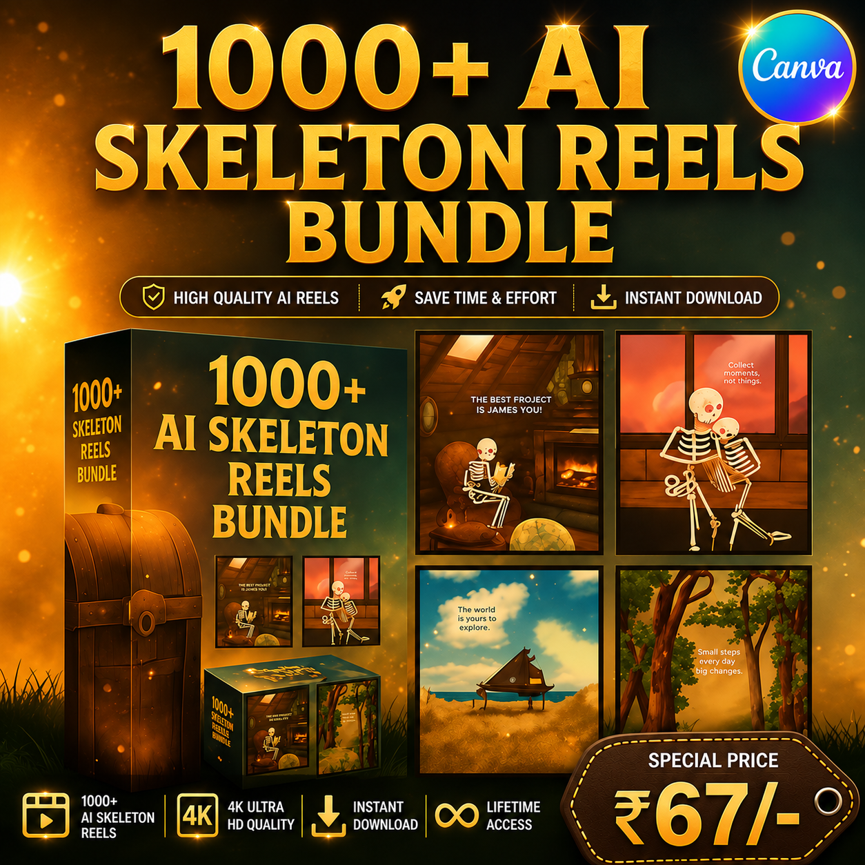 1000+ Skeleton Quotes Reels Bundle
