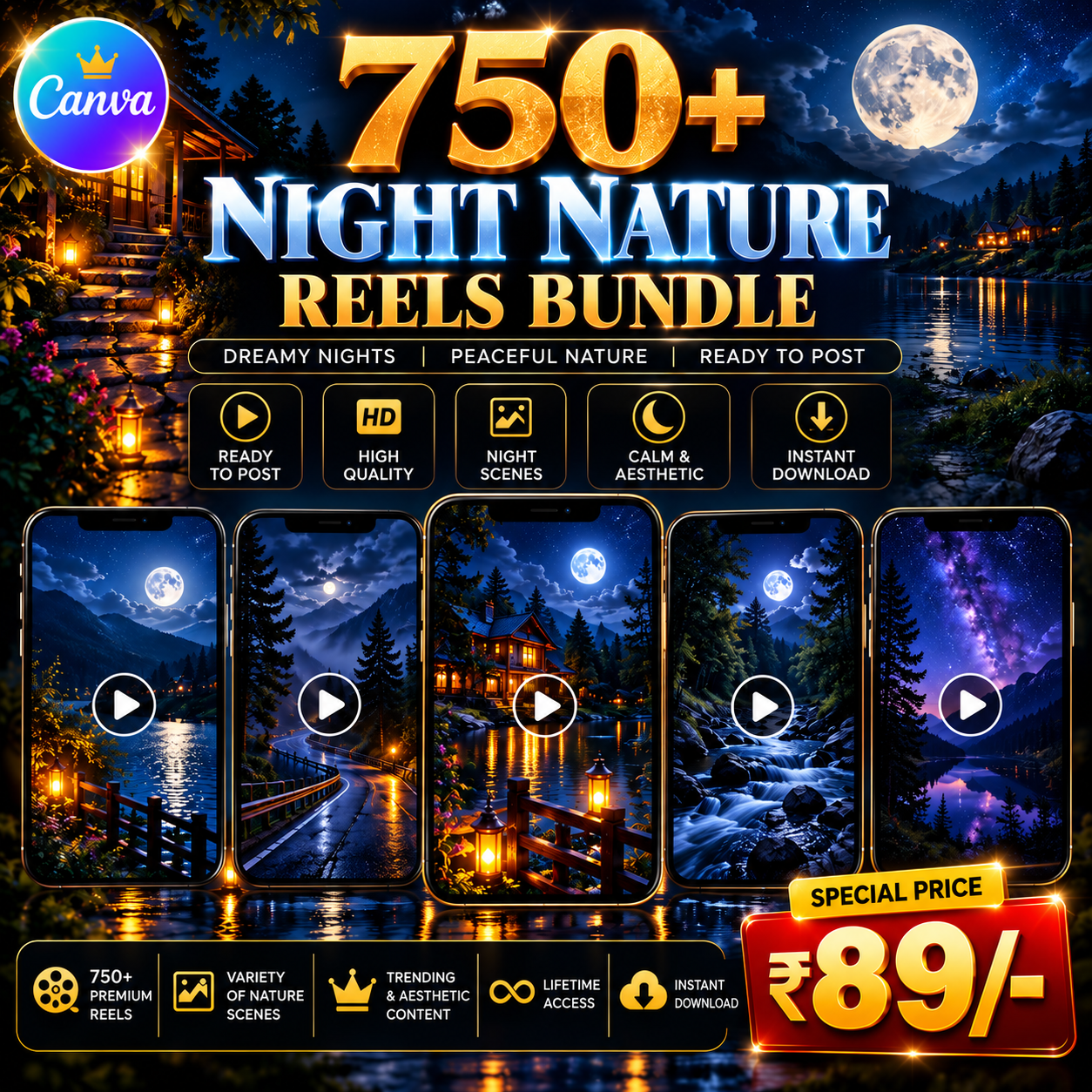 750+ Night Nature Reels Bundle