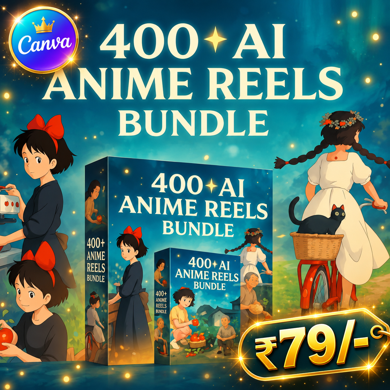 400+ AI Anime & Cartoon Reels Bundle
