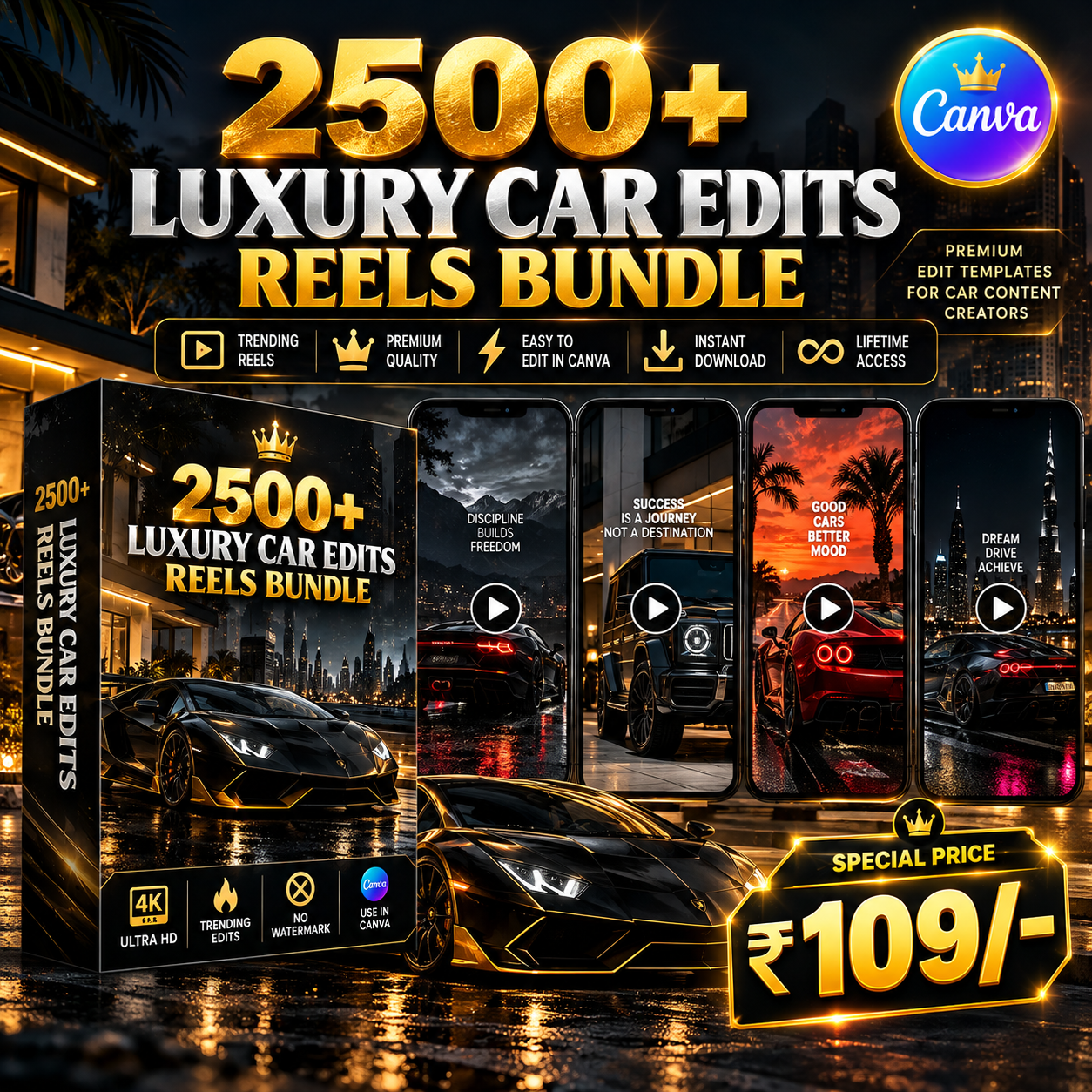 2500+ Luxury Car Edits Reels Bundle