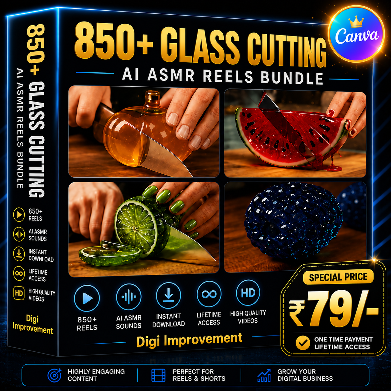 850+ AI Fruit Cutting ASMR Reels Bundle