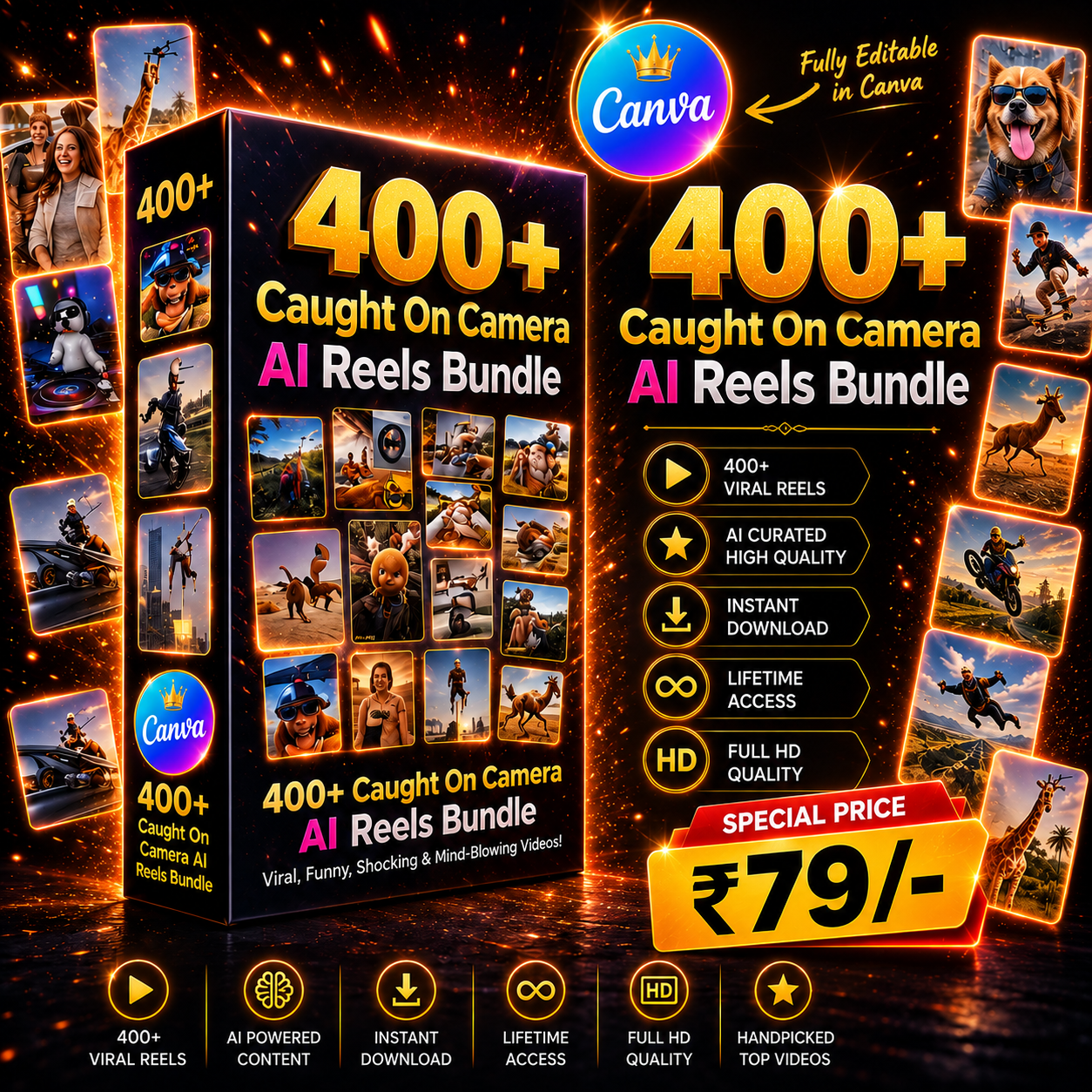 400+ AI Caught On Camera Reels Bundle