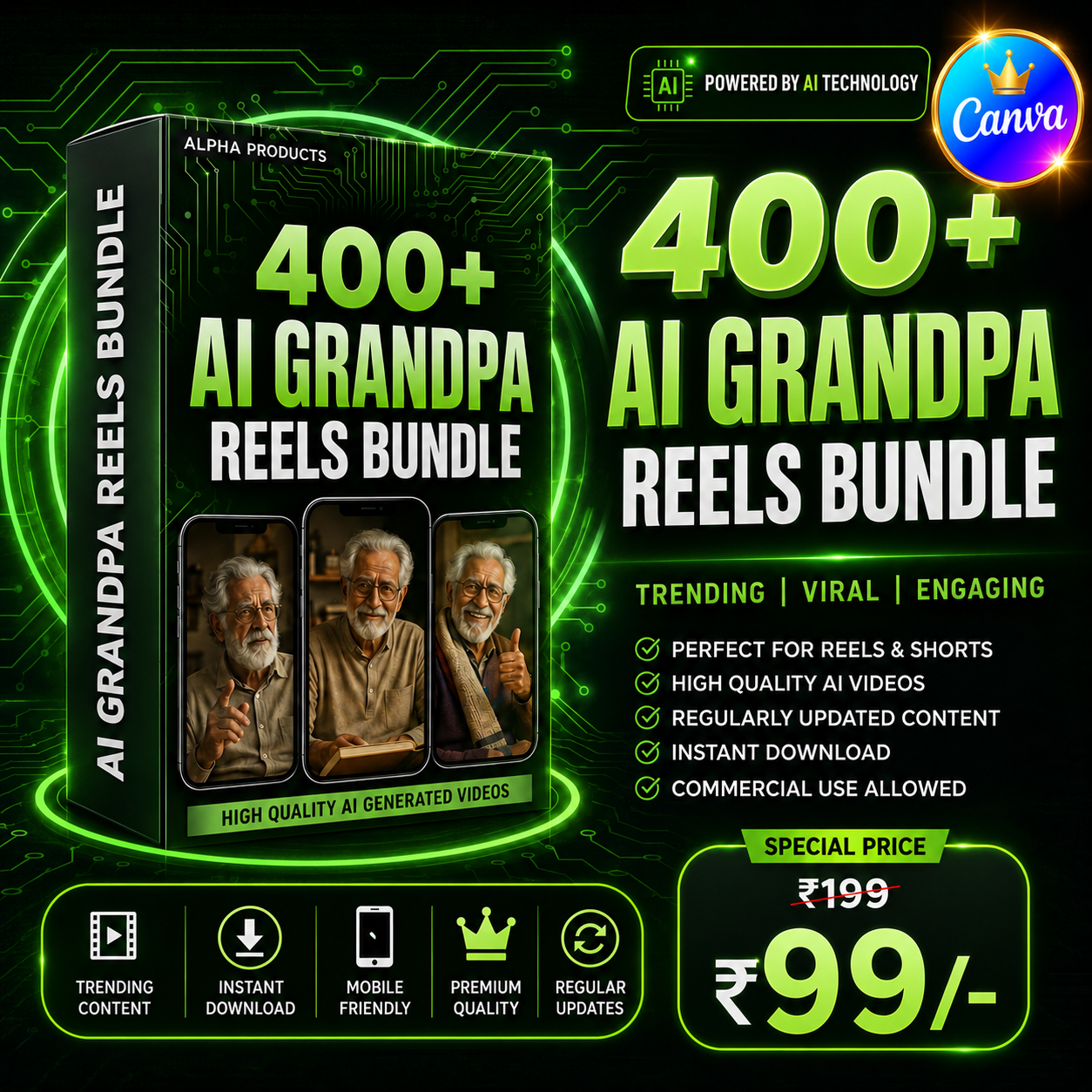 400+ AI Grandpa Reels Bundle