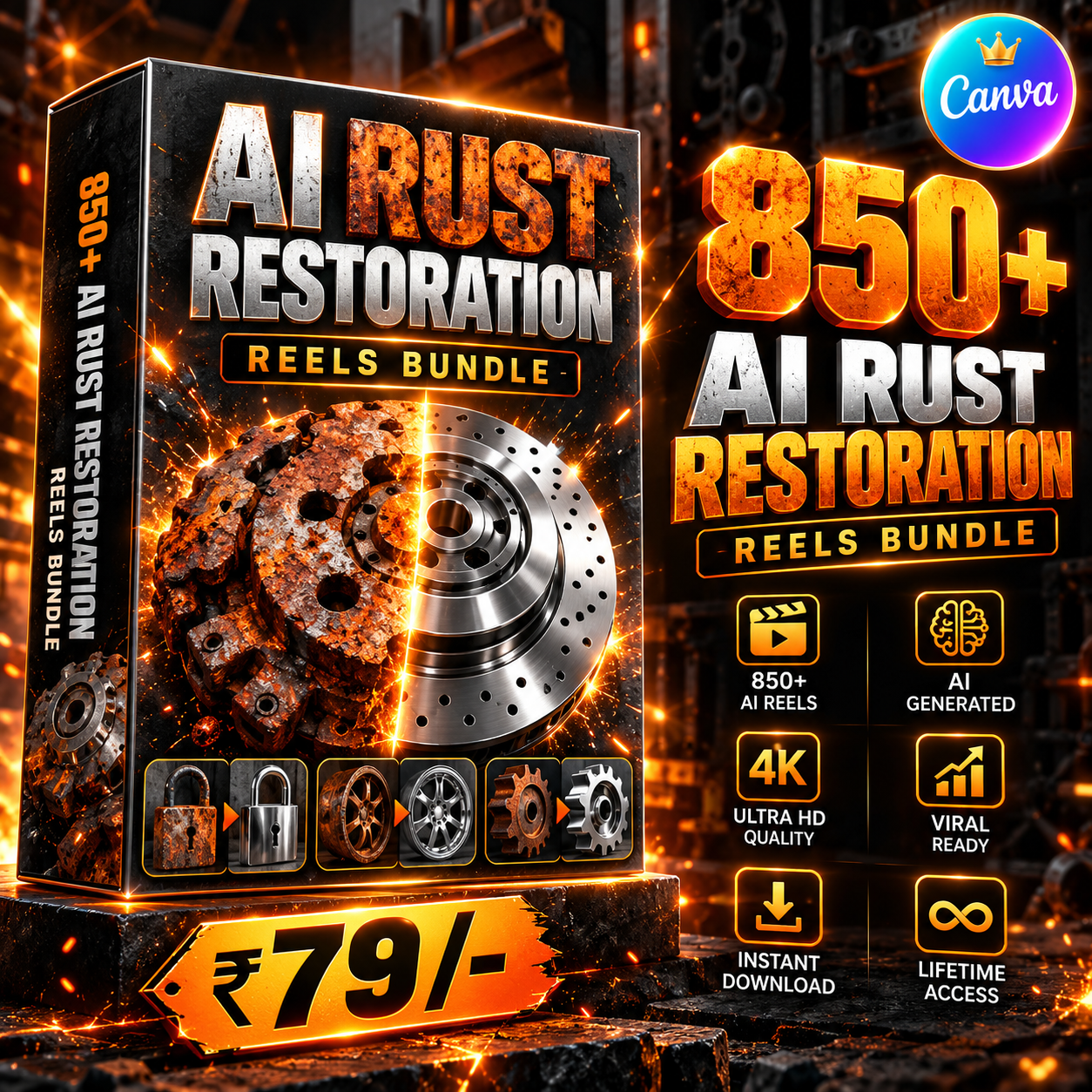 850+ AI Rust Restoration Reels Bundle