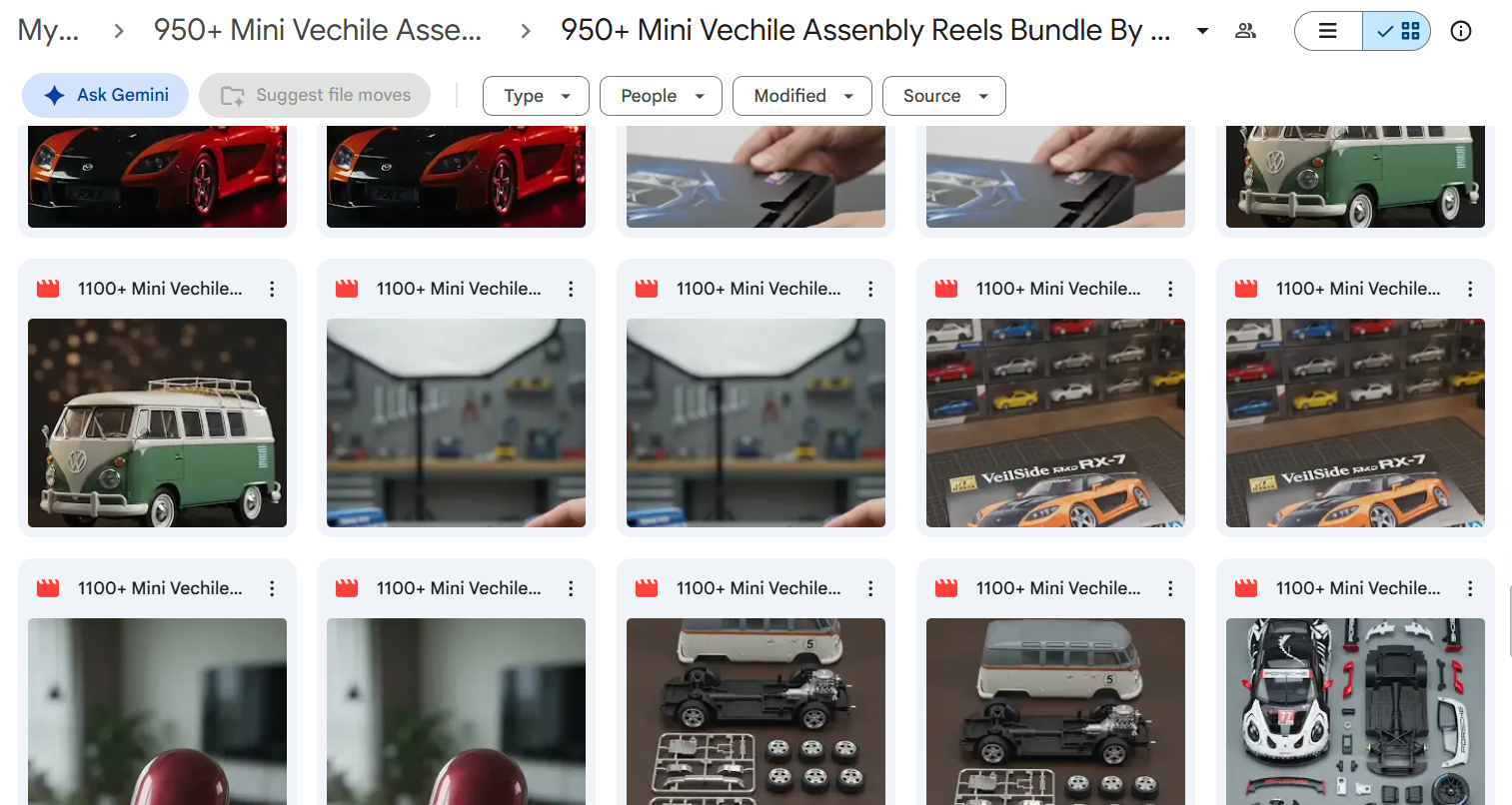 950+ AI Mini Vehicle Assembly Reels Bundle — photo 3